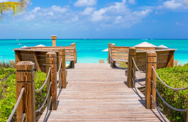 Beautiful tropical landscape on Providenciales Island in the Turks and Caicos, Caribbean